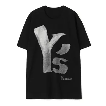Y3 Yohji Yamamoto Футболки С Большим ЛОГОТИПОМ и буквенным Принтом, Летняя универсальная футболка с коротким рукавом Для Мужчин И Женщин