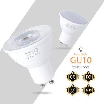 GU10 Светодиодная Лампа E27 Лампа 220V Прожектор E14 Люстры MR16 Light 5W 7W Светодиодное Освещение для Гостиной Энергосберегающее 110V Bombillas