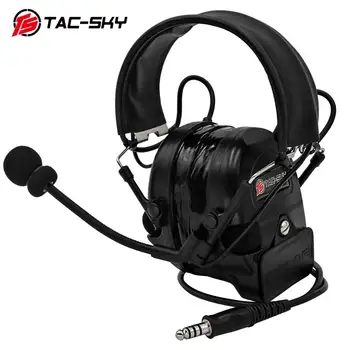 Силиконовые наушники TAC-SKY COMTAC I для защиты органов слуха, шумоподавления, звукоснимателя, военной стрельбы, тактической гарнитуры BK
