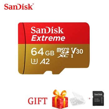 Бесплатная Доставка SanDisk Extreme SD-карта U3 A2 Карта памяти 32 ГБ 64 ГБ 128 ГБ 256 ГБ TF-карта для Камеры Дрона cartao de memoria