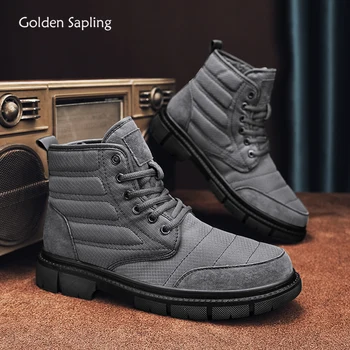 Golden Sapling/ Военные мужские тактические ботинки на плоской платформе, мужская уличная зимняя обувь в стиле ретро, Классические зимние ботинки, рабочая обувь для отдыха