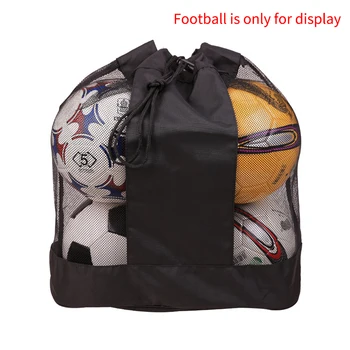Баскетбольная сумка с Регулируемым ремнем на открытом воздухе на одно плечо, удобная для переноски, футбольная сетчатая сумка с мячом, шнурок, большая емкость, недеформируемая