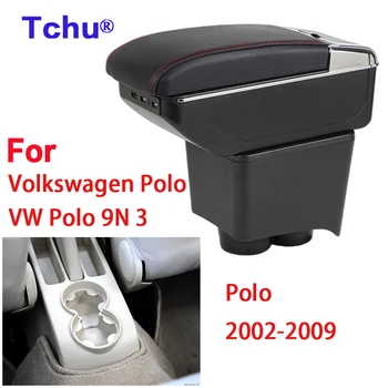 Для VW Polo 9N 3 подлокотник коробка для Volkswagen Polo автомобильный ящик для хранения VW Polo Mk4 IV подлокотник с держателем стакана воды USB
