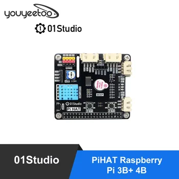 01Studio PiHAT Raspberry Pi 3B + 4B Демонстрационный модуль платы расширения для разработчиков Программирование на Python 2G 4G 8G
