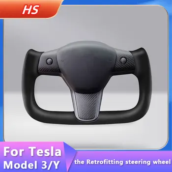 Для рулевого колеса автомобиля Tesla Model 3 Model Y Спортивная модификация Обновление квадратного рулевого колеса