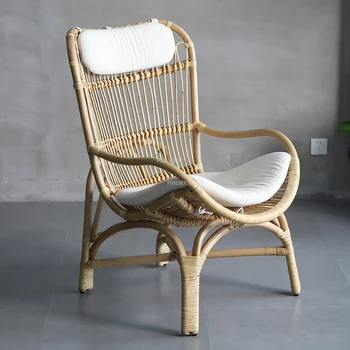 Уличные стулья из ротанга во дворе в стиле ретро, Современный Ленивый обеденный диван, кресло для отдыха, Креативный Домашний балкон, одноместный стул, уличная мебель