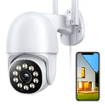 Tuya 3MP HD IP-камера для Умного Дома с 4-кратным Зумом, AI, Автоматическое Отслеживание Человека, PTZ-Камера, ИК-Цветное Ночное Видение, Видеонаблюдение, WiFi Камера