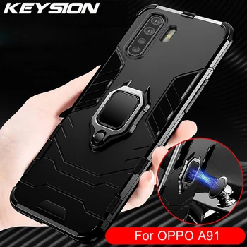 KEYSION Противоударный Бронированный Чехол для OPPO A91 A31 F15 A5 A9 2020 с кольцом-подставкой для телефона Realme X50 Pro Reno 2Z 2F Find X2 Neo