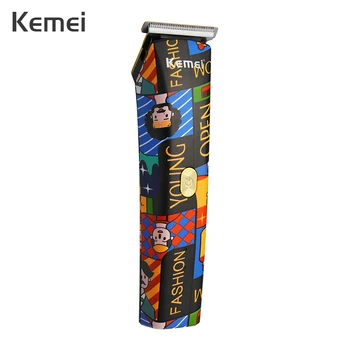 Kemei Электрическая Машинка для стрижки волос, Перезаряжаемый граффити-триммер для мужчин, Керамическое лезвие Регулируемой длины