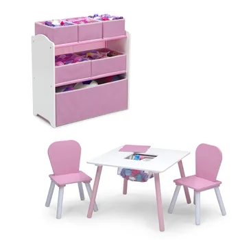 Набор для игровой комнаты Delta Children из 4 предметов, розовый/белый