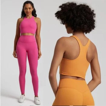 10 Цветов, Сексуальный комплект для йоги NWT, эластичные облегающие штаны для занятий в тренажерном зале, спортивные колготки, легкая дышащая майка, бесплатная доставка