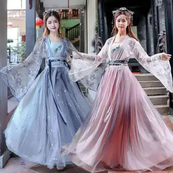 2023 Традиционное Женское платье Ханфу с цветами Древнекитайский костюм Красивый Танец Ханфу Оригинальное Платье Принцессы Династии Тан