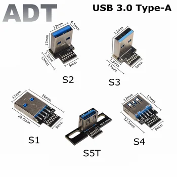 ADT-Link USB 3.0 Тип-A Разъем-розетка FPV-системы Вверх Вниз Под Углом 90 Градусов DIY PCB Конвертер Адаптер USB A