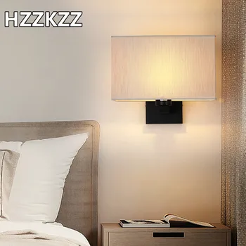 тканевый американский светодиодный настенный светильник для спальни в североевропейском и американском стиле, гостиничный настенный светильник, китайская тканевая прикроватная лампа, Новый креативный