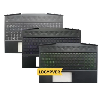 Американская клавиатура для HP 15-DK 15T-DK 15-DK0126TX TPN-C141 Подставка для рук с английской подсветкой Белый Зеленый Фиолетовый