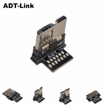 ADT USB 3.0 Micro B Штекерный разъем ВВЕРХ/ вниз, Прямоугольный MICRO-B DIP Адаптер, штекерный разъем 3.0, конвертер печатных плат