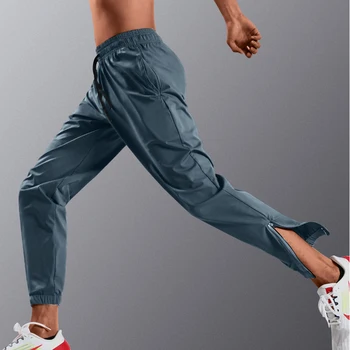 Мужские Брюки для фитнеса BINTUOSHI, Спортивные тренировочные брюки для бега, Стрейчевые спортивные брюки для бега Freedom, штанины на молнии