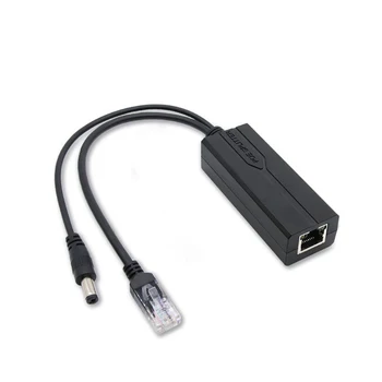 Стандартный Изолирующий POE-Разветвитель 48 В-12 В IEEE 802.3af/at 10/100 Мбит/с Ethernet-кабель-адаптер для IP-камеры видеонаблюдения