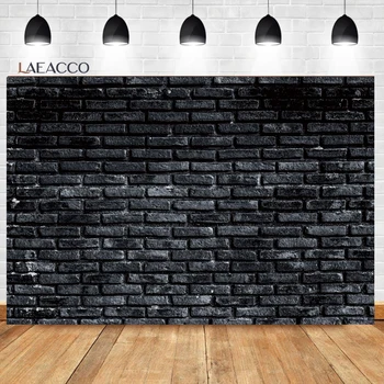Laeacco Черная Кирпичная стена Фон для фотосъемки в винтажной тематике, дизайн из каменного кирпича, Детский душ, Вечеринка по случаю Дня рождения, портретный фон