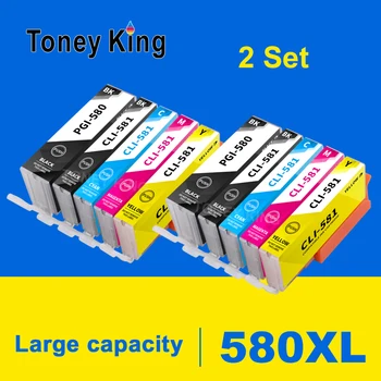 Toney King 2 комплекта PGI-580 CLI-581 Совместимых Картриджей lnk Для Canon Pixma TR7550 TR8500 TR8550 TS6150 TS6250 PGI580 CLI581