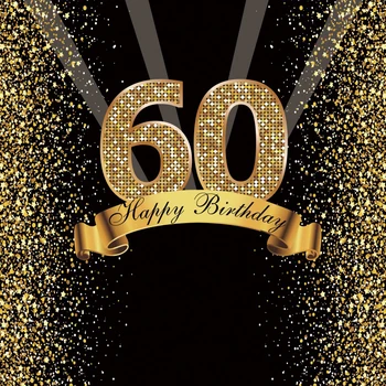 Laeacco Happy 60 50 40 18th Birthday Party Золотая лента в горошек для празднования портрета Фотофоны Фотографический фон