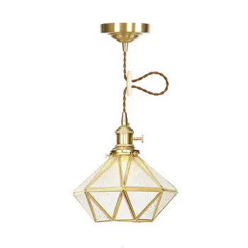 Подвесные светильники из геометрического стекла, современный промышленный абажур для чаши, Латунный потолочный светильник для кухонного островка, бара, столовой