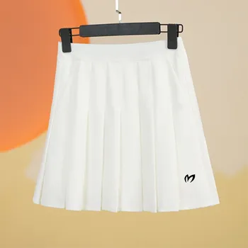 Высококачественные Женские защитные брюки для гольфа, Летняя юбка трапециевидной формы, юбка для гольфа, Женская эластичная Плиссированная юбка с высокой талией, Спортивная юбка с карманами