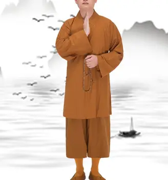 УНИСЕКС из хлопка и льна высшего качества, костюмы Архат/Лохан, одежда для мирской медитации, дзен-буддийские монахи шаолинь, униформа для боевых искусств