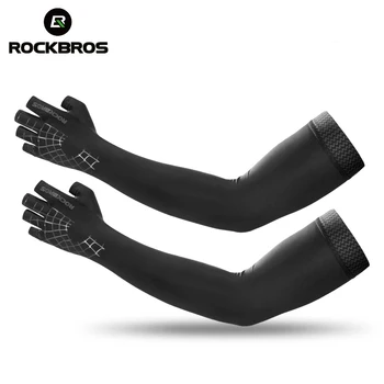 ROCKBROS 2 В 1, спортивная Перчатка для рук, Дышащая Эластичность, Рукава для Бега, пеших Прогулок, вождения, Теплые перчатки для защиты Рук от Солнца