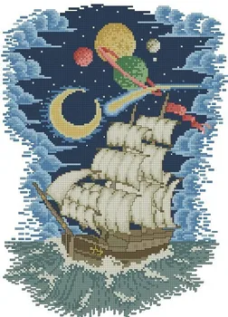 Amishop - Прекрасный Набор для вышивания крестиком Высшего качества, Путешествуйте по всему миру на корабле по океану