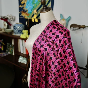 Gupinmei, Розовое шелковое платье с геометрическим рисунком в форме Сердца, Винтажное платье-чонсам из атласной ткани