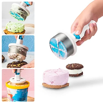 Креативная насадка для мороженого, большая емкость, цилиндрическая насадка для мороженого С пружинным спусковым механизмом, инструменты для приготовления мороженого, кухонные принадлежности