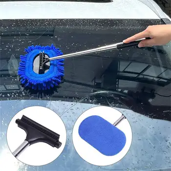 Швабра для мытья автомобиля с пеной для мытья автомобильных зеркал заднего вида, инструмент для чистки автомобиля, портативная швабра из микрофибры для грузовика RV SUV