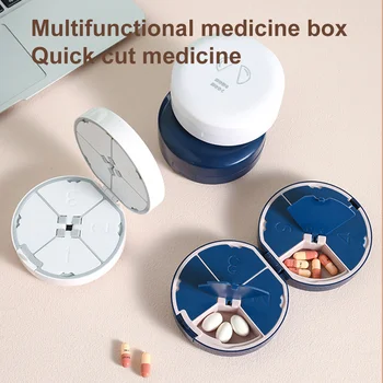 Портативная водонепроницаемая многофункциональная двухслойная коробка для таблеток с 4 сетками, Коробка для медицинских принадлежностей, контейнер для лекарств, коробка для таблеток