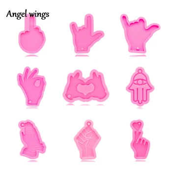 DY0118 Finger Love, Форма для Брелка ASL OK, Форма для Молящихся рук Из Эпоксидной смолы, Силиконовая Форма для литья Рук Хамса Своими Руками, Форма для изготовления Кулаков Из смолы