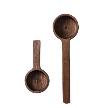 Мерная ложка из грецкого ореха, Деревянная кофейная ложка, инструмент для измерения кофейных зерен
