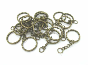 Бесплатная доставка-30 шт. брелки и кольца для ключей из античной бронзы длиной 53 мм (2 1/8 