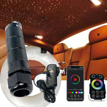 app fiber lamp SMALL 6W RGBW Car RooM Star Lights Светодиодные потолочные комплекты Optic star 3M с радиочастотным управлением по оптоволокну Mobile WP Bluetooth