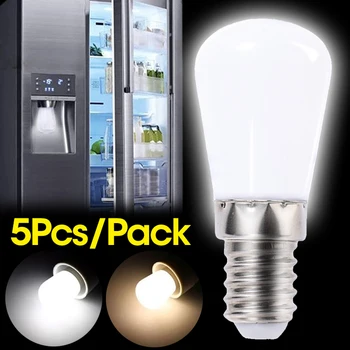 1 / 5шт E12/E14 Светодиодные лампочки для холодильника, Белая/теплая Мини-лампа для холодильного шкафа, Кухонного помещения, ночник для помещений, Швейные лампы