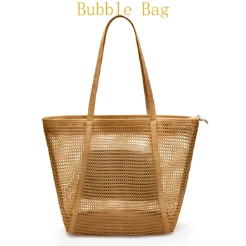 Европейско-американский стиль, пляжная сумка для отдыха большой емкости, выдолбленная форма, женская сумка на одно плечо
