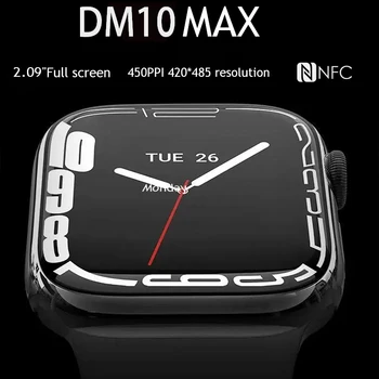 Новые Смарт-часы DM10 MAX Series7 с экраном 420*485 Для Мужчин И Женщин с NFC-оплатой 2,09 Дюймов, Упражнения для Здоровья, Bluetooth-вызов IP67 для Apple