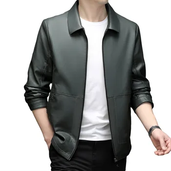 Специальная весенне-осенняя одежда из искусственной кожи, мужская молодежная приталенная короткая куртка из искусственной кожи, деловой костюм