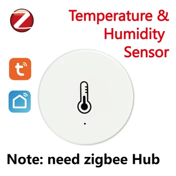 Умный Домашний термометр Tuyazigbeet с датчиком температуры и влажности Работает с Alexa Google Home Smart Life / Tuya Smart App Control