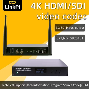 Link Pi ENCSH V2 SDI HDMI Кодировщик 4K Декодер Встроенный WiFi 6 поддержка SRT, NDI, GB28181 Прямая трансляция YouTube, Facebook
