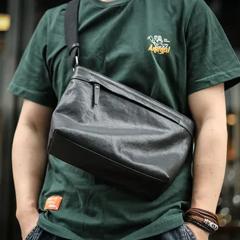 AETOO Высококачественная оригинальная простая молодежная сумка через плечо, повседневная мужская сумка из мягкой воловьей кожи растительного дубления, сумка для пригородных поездок, кожаная сумка messenge