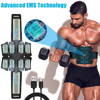 EMS Электронный пояс для тренировки мышц, Стимулятор мышц живота, Тонер, Пояс для Похудения, Домашний тренажерный зал, Оборудование для фитнеса, Женщины, мужчины