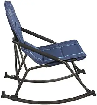 Походное кресло-качалка с жесткими Подлокотниками, Портативное Уличное кресло-качалка для сада, Газона, Весит до 250 фунтов, Синий