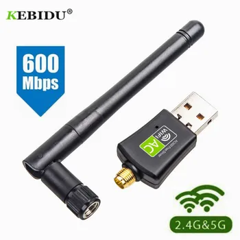 Kebidu Бесплатный драйвер Сетевые Карты WiFi Адаптер USB Двухдиапазонный 600 Мбит/с 5/2,4 ГГц LAN Антенна Ключ WiFi для Win 7 8 10 RTL8811CU