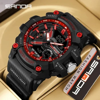 SANDA 3179 Новые Спортивные Мужские часы 2023 Военные Цифровые Часы Водонепроницаемые Наручные Часы для Мужчин Часы shock relogios masculino