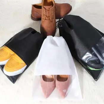 Сумки для обуви для путешествий, женские, Мужские, Пылезащитные чехлы, сумки для обуви, Нетканые Сумки для хранения обуви на шнурках для путешествий